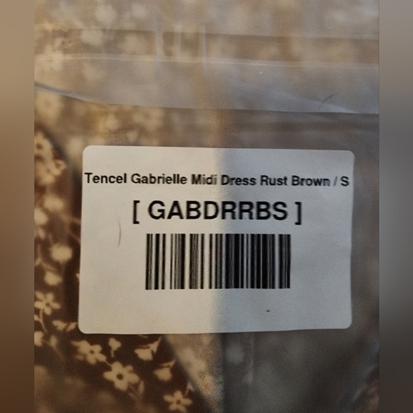 Sozy Tencel Gabrielle Rust Orange Multi Floral Midi Dress NWT Small In Package - Picture 4 of 4